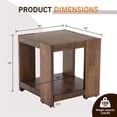 thumbnail image 2 of Dayalane Modern Farmhouse Style Wood End Table Set of 2, 2-Tier Open Storage Rectangular Bedside Table, Minimalist Accent End Table for Small Space Sofa Bedroom, Walnut, 2 of 9