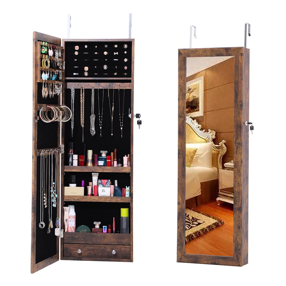 CUH Full Length Mirror Space Saving Jewelry Boxes Wall Door Mounted