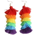 thumbnail image 2 of Pendientes de borla hilo de algodón y pendientes de borla coloridos de cobre en capas para fiestas para acampar ANGGREK Otros, 2 of 8