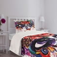 thumbnail image 5 of Ambesonne Sugar Skull Quilted Bedspread Set 2 Pcs, Floral Big Eyes, Twin Size, Multicolor, 5 of 6