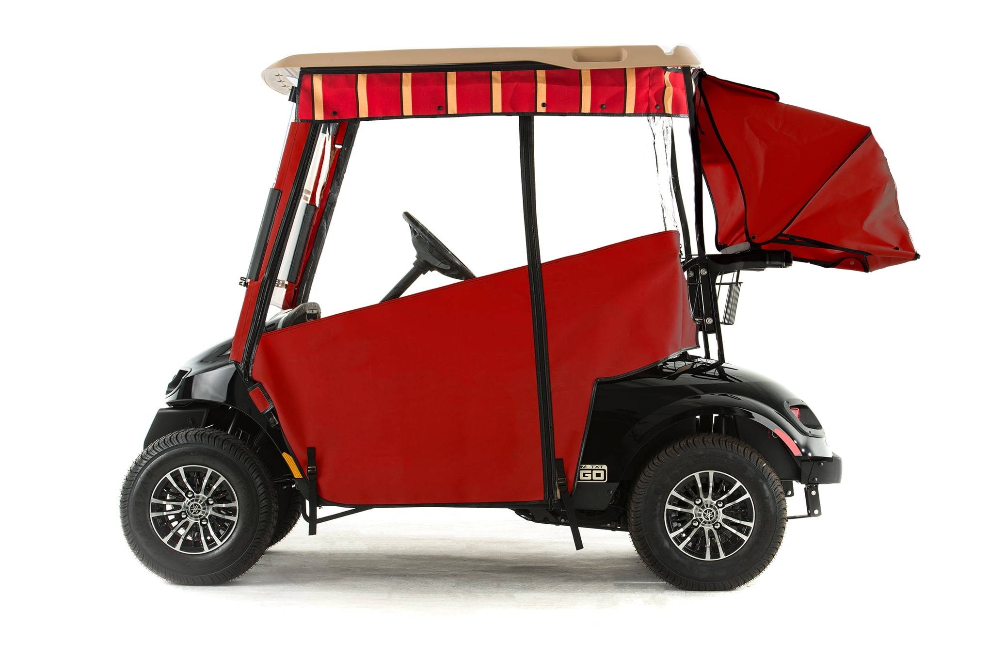 EZGO TXT48 Golf Cart PROTOURING Sunbrella Track Enclosure Red
