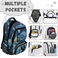 thumbnail image 7 of FKELYI Starry Cat Print 17 Inch Schoolbag for Kids Backpack Lightweight Primary School Bookbag with Multi-Pockets for Boys Girls Back-to-School Rucksack Daypack, 7 of 7