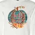 thumbnail image 4 of Inktastic Thankful and Blessed Teal Cheetah Pumpkin Long Sleeve T-Shirt, 4 of 5