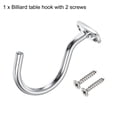 thumbnail image 3 of Uxcell Bridge Stick and Ball Rack Hooks Snooker Table Pool Cue Racks Hook, Silver Tone, 3 of 5