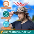 thumbnail image 3 of SUN CUBE Sun Hat for Men, Wide Brim Fishing Hat Neck Flap Cover Men Women, Hiking Safari, UV Sun Protection Summer Gardening Beach Camping UPF 50+, Camo Gray, 3 of 8