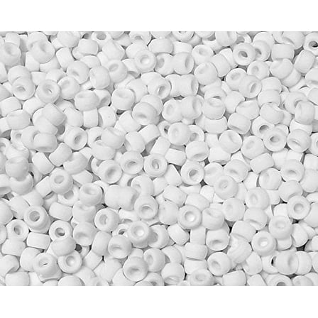 Jolly Store Crafts Matte White 6.5x4mm Mini Pony Beads, Made in USA, 1000pcs
