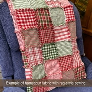 40+ Merry Christmas Red & Green Plaid Homespun 5x5 Pre-Cut Quilt Squares Charm Pack by JCS Fabric