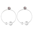 thumbnail image 1 of Pendientes de aro grandes Yuyangstore de aleación de cobre antialérgicos para mujer Plata, 1 of 7