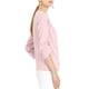 thumbnail image 4 of CURVOSPORT Camisa Elegante para Mujeres, Top de Oficina con Abertura en el Cuello, Frontal Plisado, Manga 3/4, Blusa de Chifón 3XL Rosa, 4 of 7