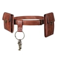 thumbnail image 1 of Bolso de Cinturón de Cuero PU Macarena con Colgante de Llaves Estilo Retro Monedero Cartera Casual Regalo de Navidad Marrón, 1 of 8