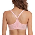 thumbnail image 3 of Exerin Racerback Full Figure Underwire Women's Front Close Bra Seamless Unlined Bra(Pink,36DD), 3 of 7