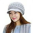thumbnail image 7 of Holzlrgus Womens Winter Beanie Warm Knitted Slouchy Wool Hats Cap with Visor, 7 of 7