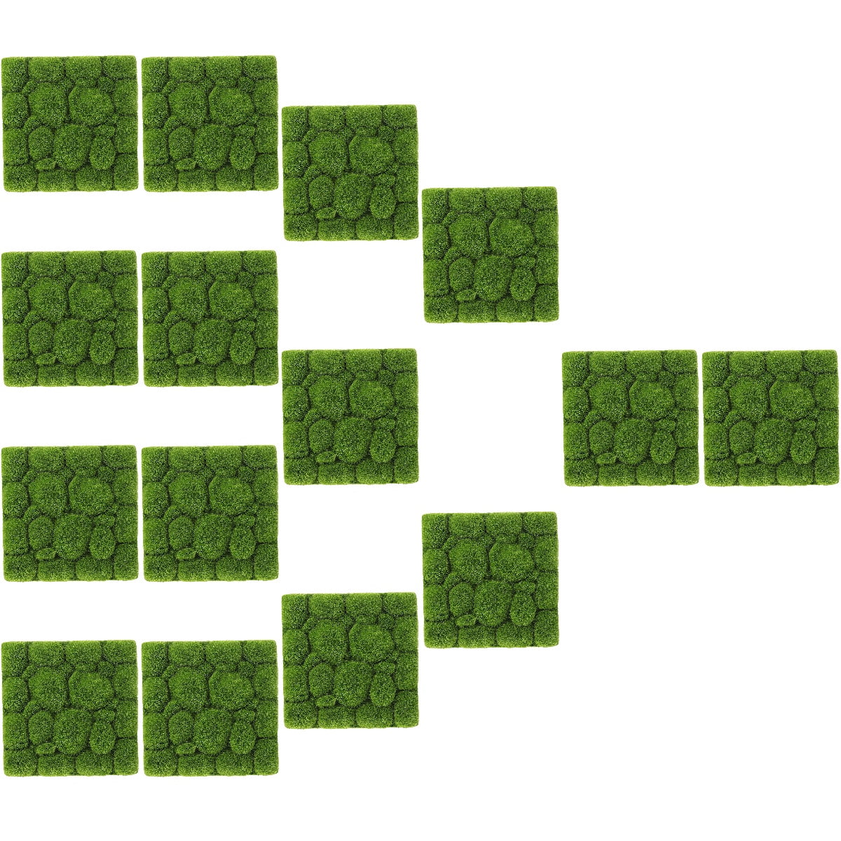 Movtotop 15pcs Simulation Moss Foams Board Green Plants Wall Decoration Diy Wall Background 30*30cm