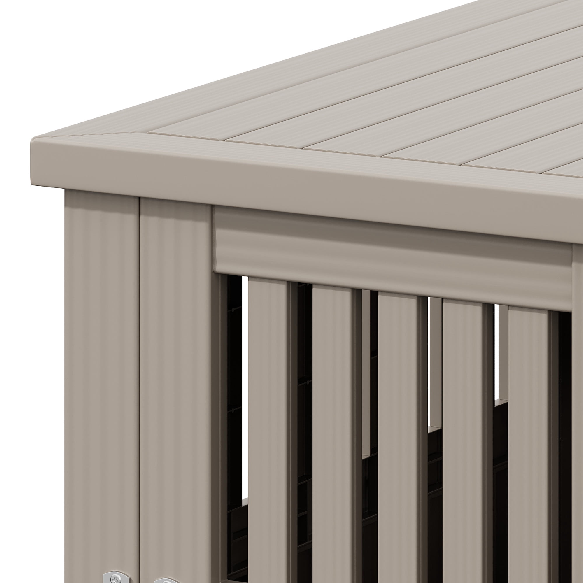 Uforic 30" Plastic Dog Crate for Small and Medium Dogs, Indoor Dog Kennel with Door Latch and Hollow Ventilated Design, Furniture End Table, Brown, 29.3"D x 15"W x 25.5"H