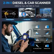 Nexas Heavy Duty Truck Scanner with D-P-F Re-gen&Oil Reset, Full System Diesel Truck Scanner Diagnostic Tool 2 in 1 Code Reader for Isuzu, Cummins, Detroit, Maxxforce, Hino, Lifetime Free Update