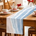 thumbnail image 5 of Ombre Blue Waves Table Runner 72 Inches, Gradient Coastal Beach Sandy Ocean Bed Runner Dresser Scarves Tabletop for Indoor Outdoor Parties/Ceremony/Banquet, 18" x 72", 5 of 9