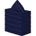 thumbnail image 1 of Servilletas de satén cuadradas, paquete de 12, servilletas de seda brillante, servilletas de tela suave y lisa para decoración de banquetes de boda, azul marino, 15,7 x 15,7 pulgadas, 1 of 5