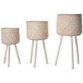 thumbnail image 5 of Bloomingville Set de 3 Paniers Ronds en Bambou avec Pieds en Bois, Marron, 5 of 5