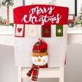 thumbnail image 4 of HongHeng Christmas Chair Back Covers 1Pc, 3D Cute Santa Claus Snowman Reindeer Xmas Dinner Chair Covers, Christmas Chair Slipcovers for Dining Room Holiday Party Decor, 4 of 6