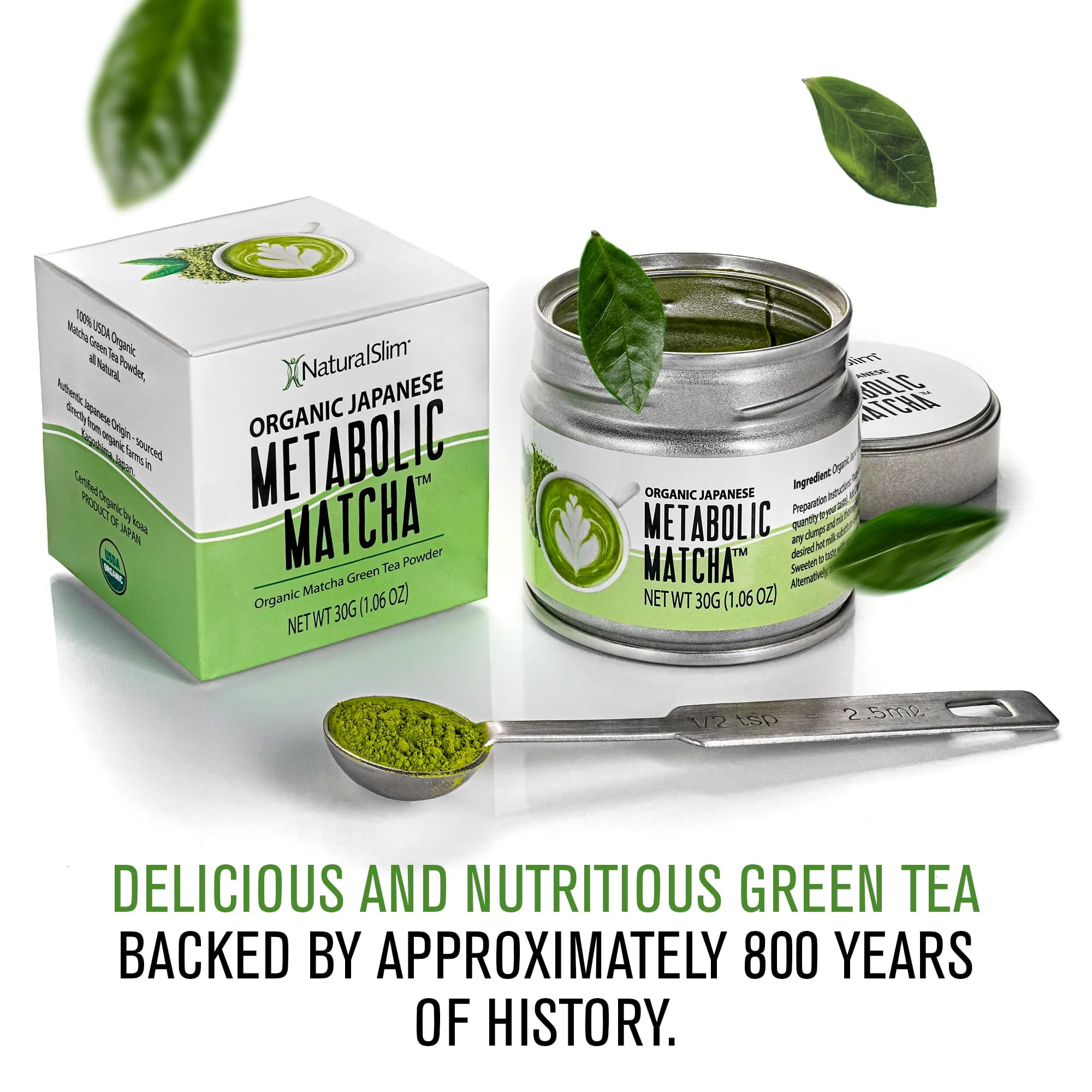 NaturalSlim Metabolic Matcha - Organic Green Tea Matcha Powder, 30 grams