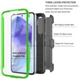 thumbnail image 4 of For Samsung Galaxy A35 5G Phone Case, with [Built-in Screen Protector] and Belt Clip Holster, eBizWare Shockproof Heavy Duty Protective Rugged Case Kickstand Cover for Galaxy A35 5G - Green, 4 of 9