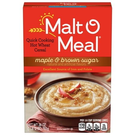 Malt-O-Meal Maple and Brown Sugar Wheat Hot Cereal, 36 oz Box