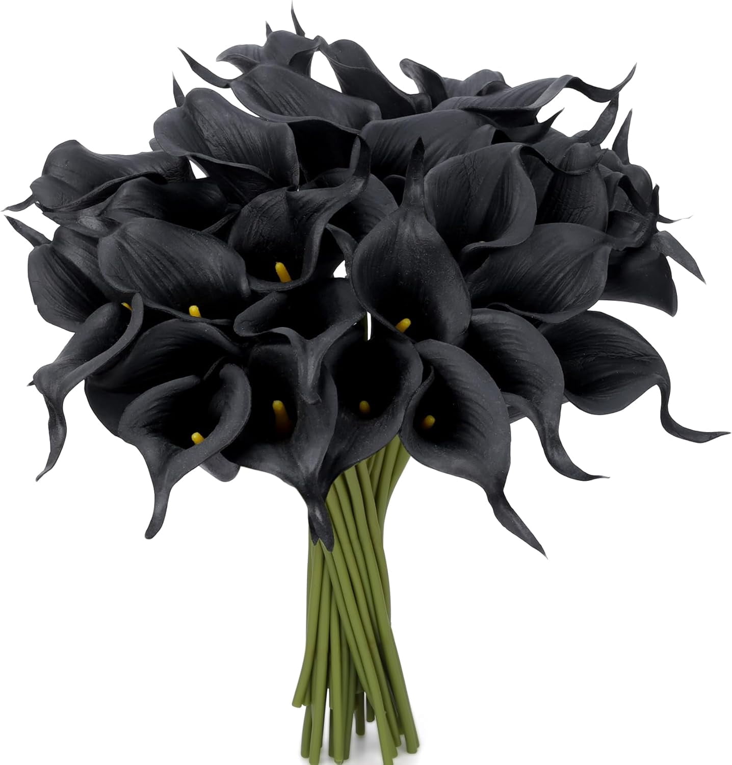 24 Pcs Artificial Calla Lily Flowers Fake Silk Flowers Real Touch for Wedding Bouquet Office Home Kitchen Decor (Coral)