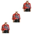 thumbnail image 1 of Qarigey Hombres Mujeres Camisa de playa Abotonada Manga corta Simple Dragón chino Top Estilo étnico Camiseta Vacaciones al aire libre Rojo Type1 NO1, 1 of 6