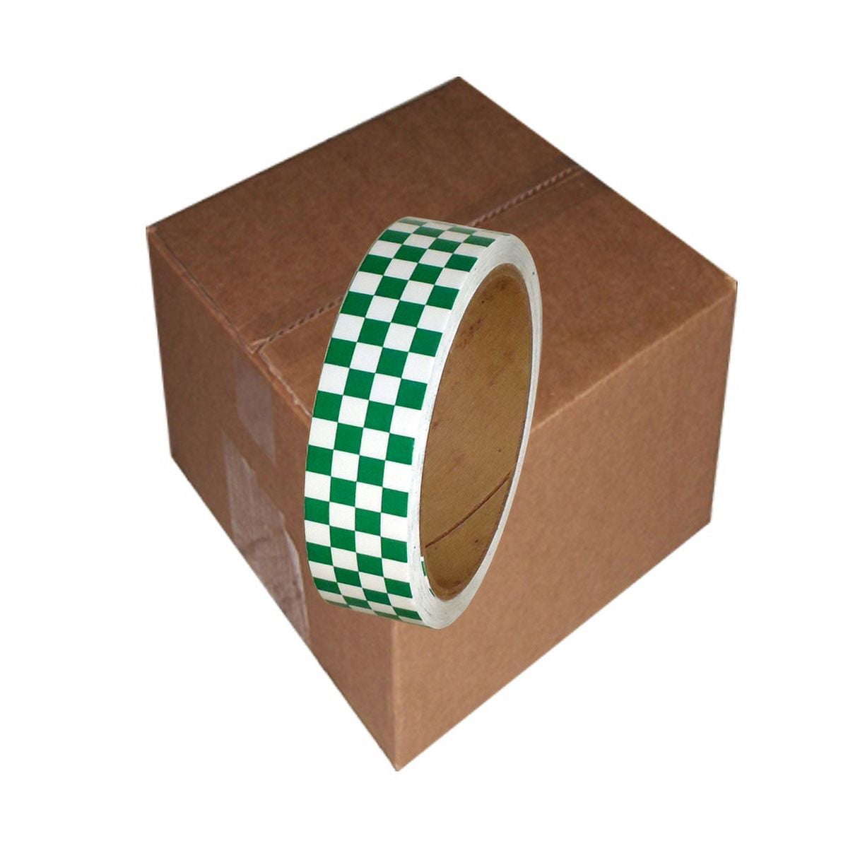 Laminated Checkerboard Outdoor Vinyl Tape 1" X 18 Yard Roll Green / White (24 Roll / Case)