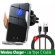 thumbnail image 1 of Cargador inalámbrico de 100W para coche, soporte de teléfono para iPhone 14, 13, 12, 11, Samsung, Xiaomi, inducción infrarroja, carga rápida"Black with cable" Fivean Soporte para teléfono de coche, 1 of 2