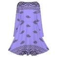 thumbnail image 5 of Purple Paisley Bandana Pattern Long Sleeve Dresses For Women Vintage Elegant Party Dress Oversized V-neck Dress S-8XL, 5 of 7
