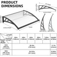 thumbnail image 4 of 40"x48" Large Sink Awnings Canopy for Rain Snow Protection Black Bracket & Transparent Board, 4 of 11