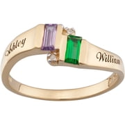 Personalized Gold Overlay Couple's Birthstone Ring