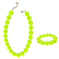 thumbnail image 4 of Krdevn Round Acrylic Bead Necklace & Bracelet 2Pcs Jewelry Set Boho Solid Beaded Stackable Wrist Chain Summer Beach Outfit Matching Accessory for Women, 4 of 6
