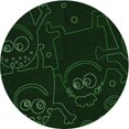 thumbnail image 1 of Ahgly Tapis Rond Lavable en Machine Intérieur Transitionnel Vert Émeraude Profond, 8 Pieds Rond, 1 of 7