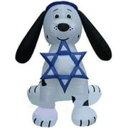 7' Inflatable Hanukkah Dalmatian Puppy Dog Holding the Star of David Yard Decoration Y106