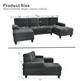 thumbnail image 4 of Leumius 104" U Shaped Sectional Sofa,Modern 4 Seat Oversized Sofa with Double Chaise for Living Room,Dark Gray, 4 of 13