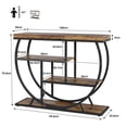 thumbnail image 3 of Yeshouse mesa de entrada estilo granja de 99 cm con almacenamiento, consola de madera de 4 niveles y estructura geométrica metálica, ideal para detrás del sofá o pasillos en apartamentos pequeños, 3 of 8