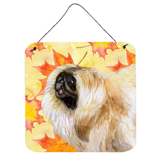 Pekingese Automne Impressions Murales Ou de Porte, 6 x 6 Po.