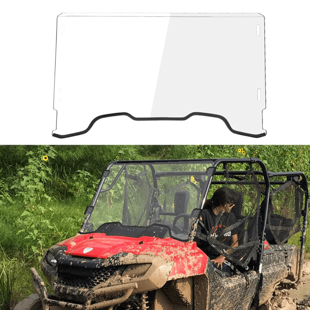 KEMIMOTO UTV Rear Panel With Window & Seat Covers - Compatible With Pioneer 700/700-4