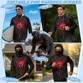 thumbnail image 5 of SEANATIVE Sun Protection Fishing Hoodie for Men, Long Sleeve Hooded Full Coverage Fishing Shirt Workout Camping Running Hooded Top with Mesh Face Mask, 2XL, Skull Black Red, 5 of 7