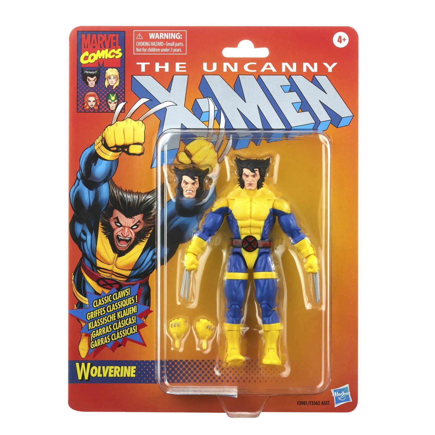 Marvel Legends Series X-Men Classic Wolverine 6-inch Action Figure Toy, 3 Accessories