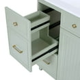 thumbnail image 3 of Resenkos 36" Bathroom Vanity with Ceramic Sink: Standard/Double-Layer Drawers, Soft-Close Doors, Adjustable Shelves, Modern Storage, Green, 3 of 20