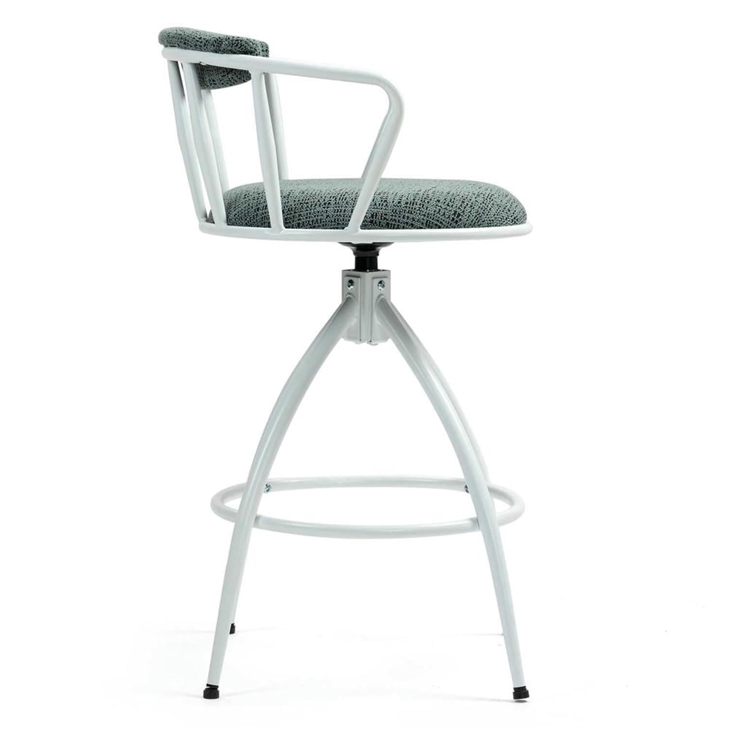 Demi Bonn 34" Counter Height Bar Stools Set of 2, Fabric Cover Swivel Barstools with Back, Kitchen Island Countertop Chairs for Dining Room, Blue