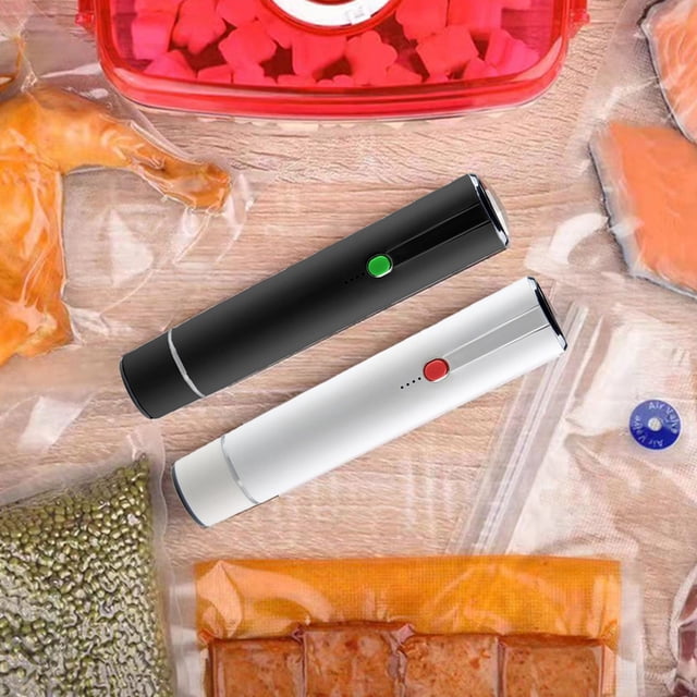 Cagogo under $5 2Pcs Handheld Vacuum Pump, USB Rechargeable Food Vacuum Sealer, Handheld Vacuum Pump for Food Preservation, Portable Kitchen Vacuum Sealer Machine, Airtight Food Storage System