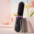 thumbnail image 2 of Cordless Hair Straightener Brush - Portable Straightening Device for Women Mini Negative Ion Hot Comb for Travel with Fast Heating Technology and Auto Shut Off Feature, 2 of 5