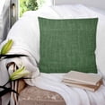 thumbnail image 3 of Dark Green 14x14 Pillow Covers Set of 2, Farmhouse Burlap Solid Green Modern Linen Texture Throw Pillow Covers Decorative Couch Cushion Case, Microfiber Square Pillowcases for Bedroom Living Room, 3 of 7