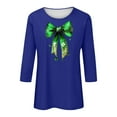 thumbnail image 4 of Jsaierl Happy St Patrick's Day Shirts Womens Green Shamrock Print Tshirts Oversized 3/4 Sleeve Pullover Blouses Irish Clothes Crewneck Party Tops, 4 of 5