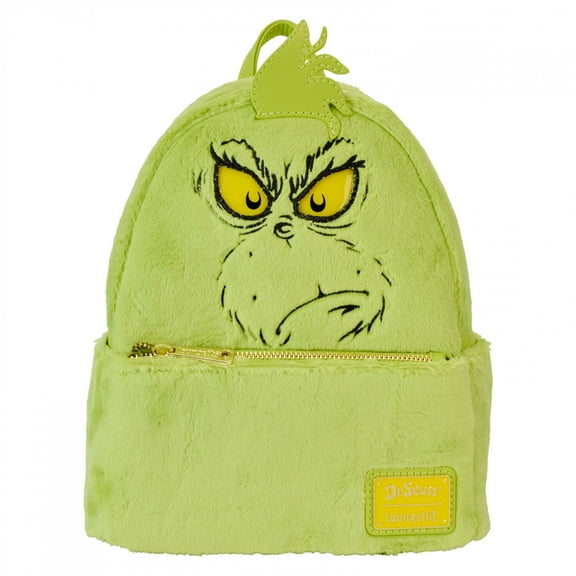 Dr. Suess Plush Grinch Light Up Cosplay Mini Backpack that Glows Loungefly