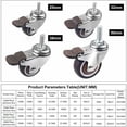 thumbnail image 5 of 4Pcs Roulettes Pivotantes avec Frein 38MM, Roulettes de Filetées M8x20MM, Roulettes pour Meubles, Charge 88KG, Roulette en TPE Caoutchouc pour Petits Equipements, 5 of 5